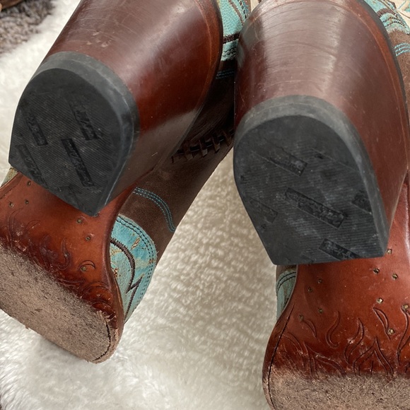MOVING SALE! Tony Lama Vaquero Turquoise Cassidy Cowgirl Boot - Picture 15 of 17
